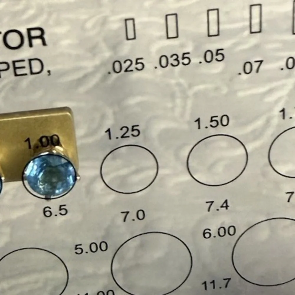 Genuine Blue Topaz Earrings in 14 Kt Yellow Gold Large Lone Star Swiss Stuller